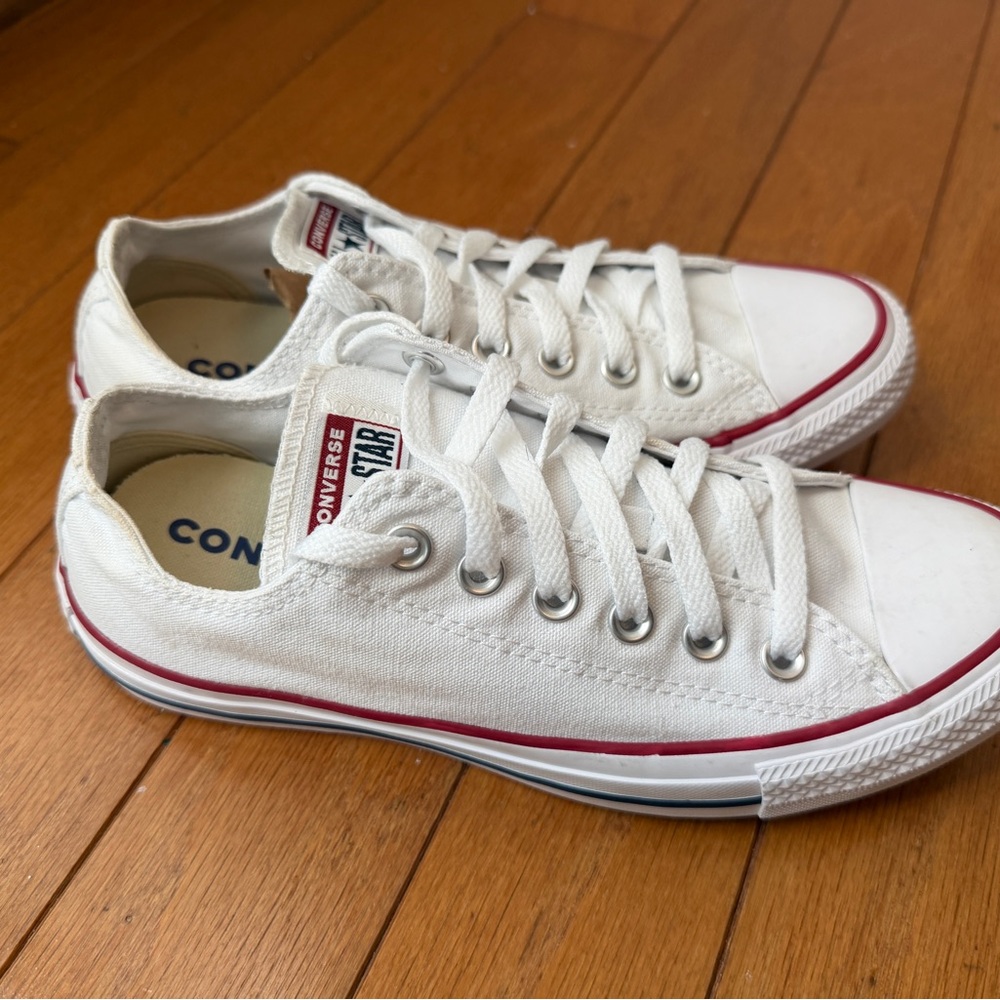 Convers All Star Low Top White Canvas Sneakers Women’s Size 8 Men’s Size 6 Shoes - Picture 6 of 12